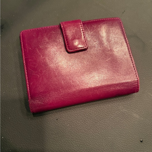 Vintage Yves Saint Laurent Leather Bi-Fold Wallet - Burgundy - Picture 4 of 6